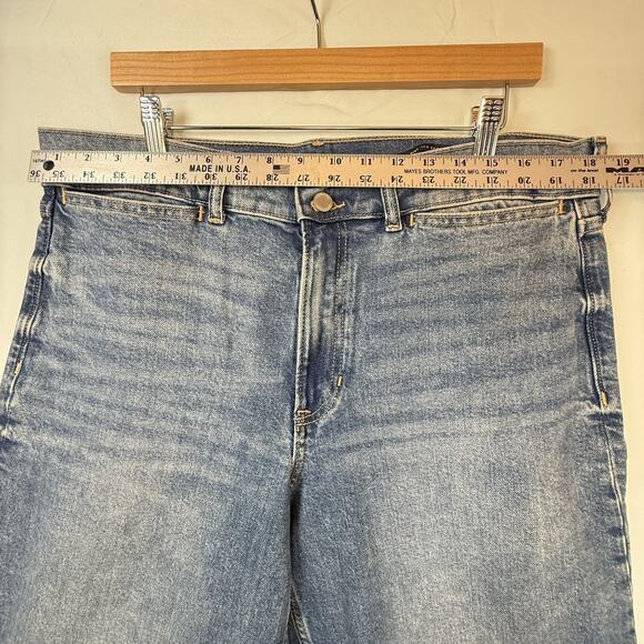 Banana Republic High Rise Wide Leg Cropped Jeans WOMENS SIZE 32 Medium Wash Clas - Picture 5 of 10